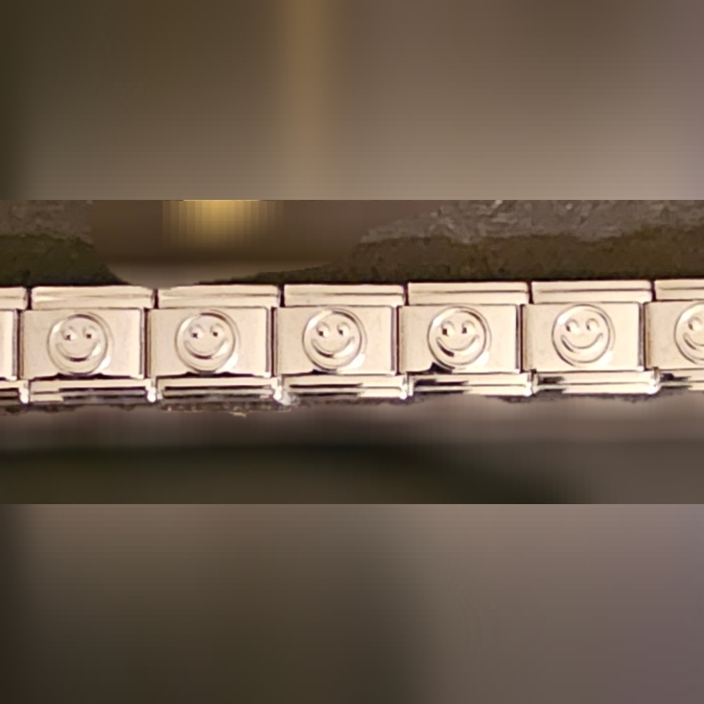 Smiley Face Italian Charm Starter Bracelet